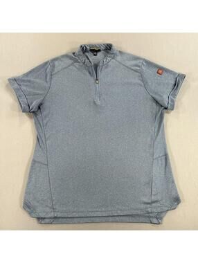 McDonalds Short Sleeve Uniform 1/4 Zip Shirt Gray/Blue Men's Large Regular